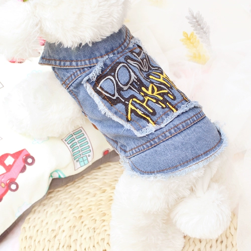 Chao Brand Cowboy Vest Vest Vest и осенняя одежда маленькая собака бикхиро Bumei Pet Dog Одежда кошка