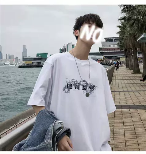 Tide, летняя брендовая хлопковая приятная телу футболка для школьников, в корейском стиле, короткий рукав, оверсайз