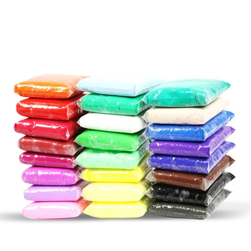 Đất sét siêu nhẹ 500g Bộ bùn 24 màu plasticine trẻ em không độc không gian bùn đất sét 500g gói lớn - Đất sét màu / đất sét / polymer đất sét,