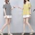 Phụ nữ mang thai phù hợp với mùa hè 2018 mới của Hàn Quốc thời trang giản dị lỏng lẻo đơn giản quây hai mảnh mang thai phù hợp với Áo thai sản