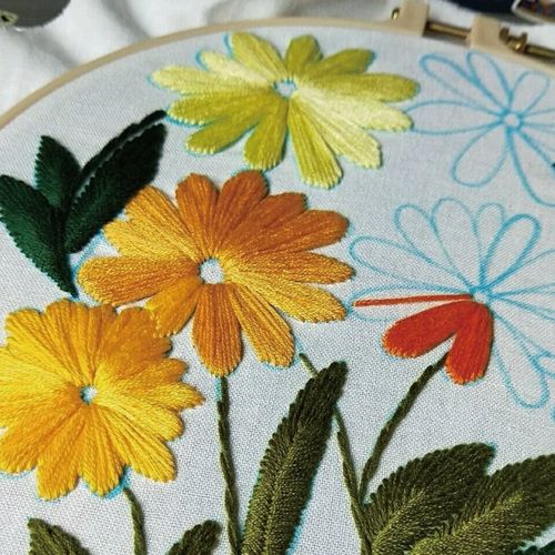 Поперечная вышивка круглой вышивки