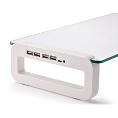 usb显示器增高架 显示器增高底座玻璃笔记本电脑带usb3.0扩展坞拓展桌面收纳支架