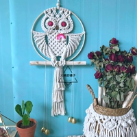 tre nhẫn tấm thảm túi nguyên liệu macrame cú tấm thảm dệt nguyên liệu xong gói ins dệt tay Hướng dẫn - Tapestry thảm tròn trang trí