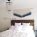 Màu xanh nghệ thuật vuông in cùng một đoạn Bắc Âu dệt tấm thảm phòng ngủ cạnh giường mô hình nhà tường trang trí tấm thảm mặt dây chuyền