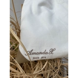 Amandax Classic Person Hand -Embroideed Lambskin Environmental Canvas Sumbag/Dist Sack