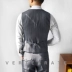 Vertebrate nam Phiên bản Hàn Quốc của bộ đồ cổ áo quý ông công sở sọc vest làm việc chuyên nghiệp mặc áo gió Anh - Dệt kim Vest