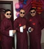 Красное свадебное платье, парная одежда подходит для мужчин и женщин для влюбленных, для подружки невесты, китайский стиль