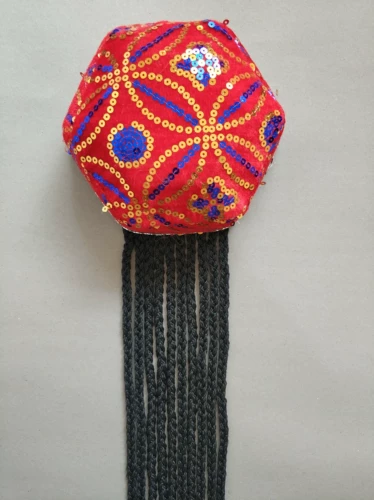 Шестиугольная шапка с косичкой подходит для мужчин и женщин для взрослых, этнический аксессуар для волос в форме цветка