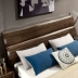 Giường gỗ óc chó đen 1,8 1,5 m giường đôi hiện đại Trung Quốc cứng giường kinh tế loại giường - Giường