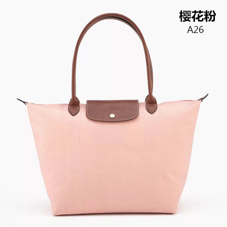 Pink [Large]summer commute France classic Dumplings female nylon Tote Bag portable The single shoulder bag package female high-capacity Longxiang bag