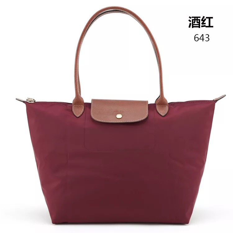 Wine Red [Medium]summer commute France classic Dumplings female nylon Tote Bag portable The single shoulder bag package female high-capacity Longxiang bag