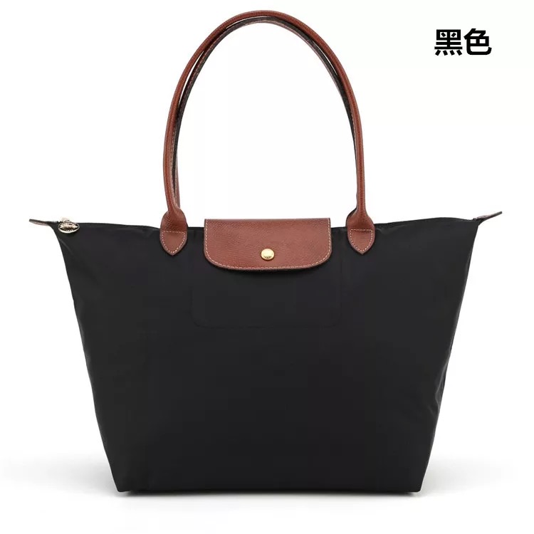 Recommended / Black [Large]summer commute France classic Dumplings female nylon Tote Bag portable The single shoulder bag package female high-capacity Longxiang bag