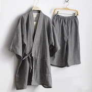 Phụ nữ Nhật Bản cotton gạc kimono đồ ngủ hấp bộ đồ Xia Zhong tay áo quần short dịch vụ nhà - Bộ Pajama