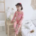 [洹 彩] Bộ đồ lót trẻ em bằng vải cotton mùa xuân và mùa thu cho nam và nữ quần áo mùa thu quần dài cho bé bộ đồ ngủ dài tay mỏng - Quần áo lót