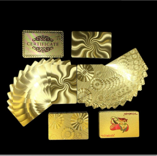 1 Золотая золотая фольга Пластиковая покерная партия почвенного золота
