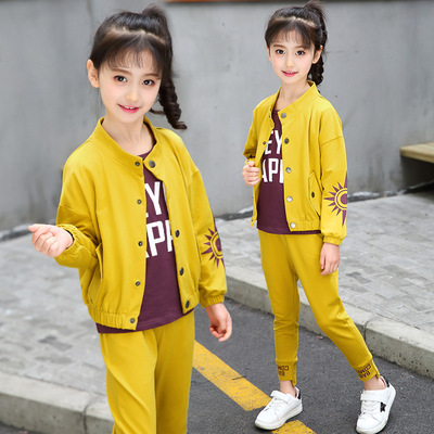 4到12岁11女童装10春秋季9小女孩8纯棉洋气6卫衣服5运动三件套装