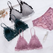 Sexy cup-bralette tam giác Pháp mà không có vòng thép áo ngực phần mỏng mà không có bộ đồ lót xốp - Bộ đồ lót