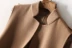 D02637 ~ không khí đặc biệt, rất khác nhau ~ chun làm bằng tay hai mặt len ​​dài áo gi lê ~ áo khoác dài hàn quốc Áo khoác dài
