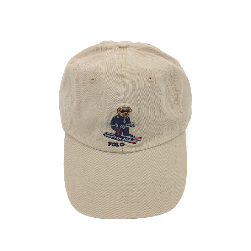 Ski Bear & KhakiPolo Bear Hat female Chaopai ins Paul Baseball cap male leisure time peaked cap Sun hat RL Export