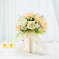 Столетний круглый (белый+шампанский) симуляционный букет ручной