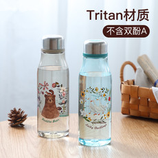 Герметичная бутылка 乐扣乐扣塑料杯运动水杯森女系家用学生便携简约小清新杯子abf678