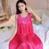 [Mười một màu tùy chọn] Bộ đồ ngủ bằng lụa Hàn Quốc mùa hè của phụ nữ dây đai mỏng ngủ nhóm chất béo MM mô phỏng dịch vụ nhà lụa - Pyjama đồ bộ kiểu đẹp 2021 Pyjama