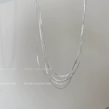 Ретро многослойное металлическое ожерелье, цепочка до ключиц, модные аксессуары, французский ретро стиль, коллекция 2023, простой и элегантный дизайн
