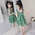 Đầm lụa cotton trẻ em cotton ngoại quốc trong những cô gái lớn trẻ em mát mẻ giản dị phiên bản Hàn Quốc của váy sóng mỏng - Váy