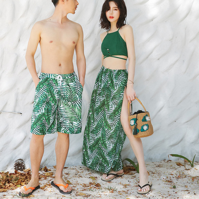 Cặp đôi đồ bơi nữ tam giác bikini ngực nhỏ tụ tập váy dài ba mảnh đi biển Hàn Quốc áo tắm xuân nóng bỏng nữ - Vài đồ bơi 	đồ đi biển cặp đôi	 Vài đồ bơi