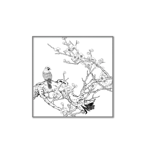 Электронная версия картинка цветок, цветок, птица, птица и птица белый рисунок, драфт, гонгби рисунок китайская линия рисования рисование практические материалы