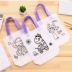 Trẻ mẫu giáo học sinh tiểu học vẽ tay sáng tạo DIY túi không dệt vẽ tay túi trẻ em handmade xe đồ chơi cho bé Handmade / Creative DIY