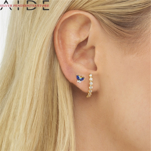 2024 Новые серьги с стерлингом серебряным синим французским хлебом