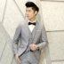 Phiên bản Hàn Quốc của bộ vest nam một bộ đồ vest nam công sở overalls hai bộ đồ khóa với quần phù hợp với váy cưới - Suit phù hợp Suit phù hợp