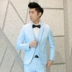 Phiên bản Hàn Quốc của bộ vest nam một bộ đồ vest nam công sở overalls hai bộ đồ khóa với quần phù hợp với váy cưới - Suit phù hợp quần short nam kaki Suit phù hợp