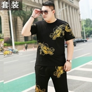 Mùa hè kích thước lớn nam ngắn tay t-shirt phù hợp với lòng từ bi của nam giới nửa tay lỏng cộng với phân bón XL chất béo chất béo 佬 t 桖