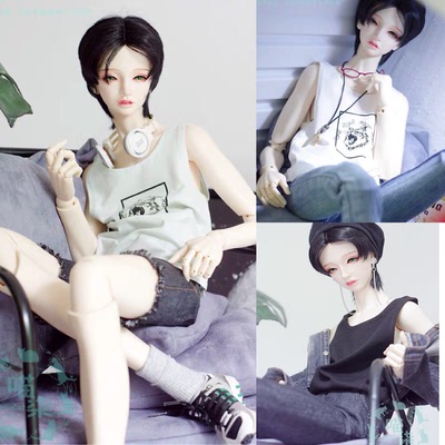 taobao agent Bjd doll clothes super fierce and loose print vest top with mintes of Mattano SD17 meow 柒 spot