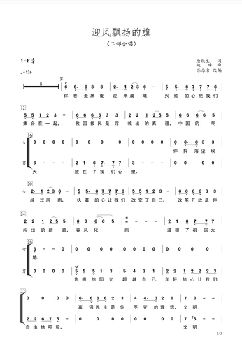 «Под ярким солнцем», «Флаг ветрового ветра», аккомпанемент двух припевных аккомпанементов