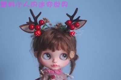 taobao agent Baby Malaysian Porcelain Deer Embarram Forest-Binger Blythe Xiaobu 1/3bjd 1/4BJD Giant Baby Headgear