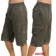 Thanh niên thường cắt quần nam lỏng lẻo đa gói yếm đàn hồi trung niên quần dây kéo túi cắt quần short