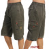 Thanh niên thường cắt quần nam lỏng lẻo đa gói yếm đàn hồi trung niên quần dây kéo túi cắt quần short Quần làm việc