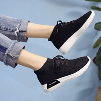 2018 mới vớ đàn hồi giày nữ mùa xuân Hàn Quốc phiên bản của Harajuku hoang dã dày có đế giày thể thao giản dị thời trang cao giày thủy triều giày anta nữ