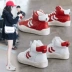 Giày phụ nữ cao giày 2018 mùa xuân mới Hàn Quốc phiên bản của nhỏ màu trắng giày hoang dã phẳng giày thường giày thể thao