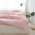 Bông phong cách Nhật Bản tốt giặt bông bốn mảnh cotton nhỏ màu hồng tươi trắng ký túc xá cotton rắn ba mảnh - Bộ đồ giường bốn mảnh bộ ga giường everon Bộ đồ giường bốn mảnh