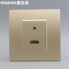 Аудио разъем 香槟金86型hdmi高清加耳机免焊接线插座 香槟色3.5mm音频hdmi面板