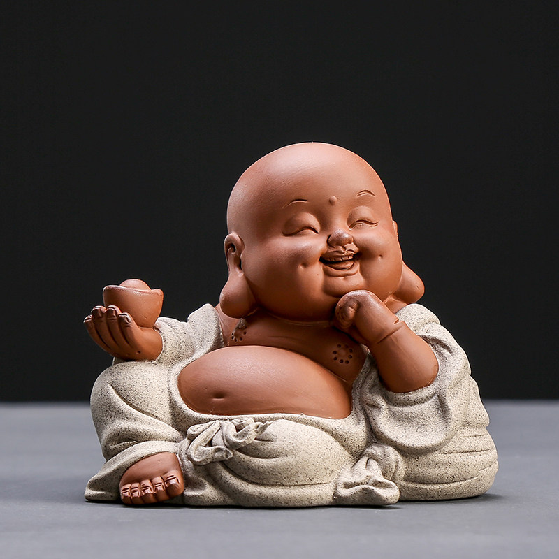 Keramik Maitreya Budda haykali Kuluvchi Budda yashash xonasi televizor shkafi omadli bezaklar qo'l san'atlari yangi xitoycha uslubdagi bezaklar uy aksessuarlari