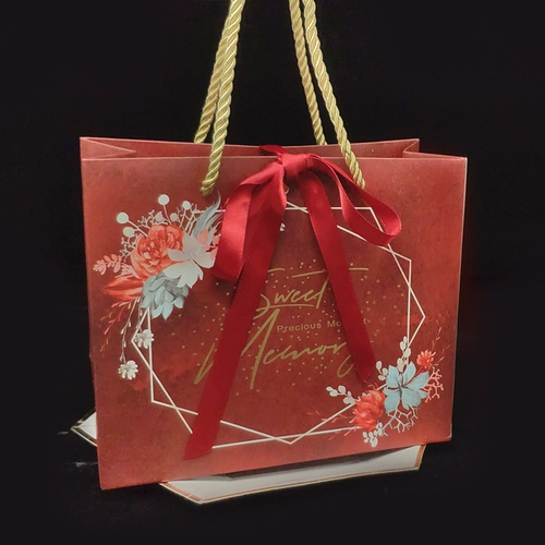 Свежий браслет, красная ретро льняная сумка