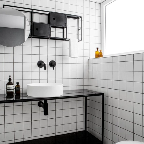 Керамическая мозаичная плитка квадратная плитка маленькая белая плитка черно-белая балконная плитка на пол