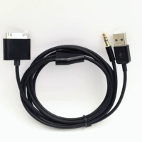 Применимо к iPhone4 4S Car Aux Aux Cable CABLE CAR USB DATA CABLE 1,5 метра черного и белого