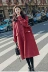 Áo khoác len nữ dài phần sinh viên Hàn Quốc Áo len retro nữ dày trưởng thành phụ nữ khí chất sinh viên đại học - Trung bình và dài Coat