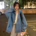 Mùa xuân và mùa thu dài tay phiên bản Hàn Quốc 2020 mới sương mù màu xanh lỏng áo len dây kéo áo khoác nữ sang trọng áo thủy triều - Áo len
